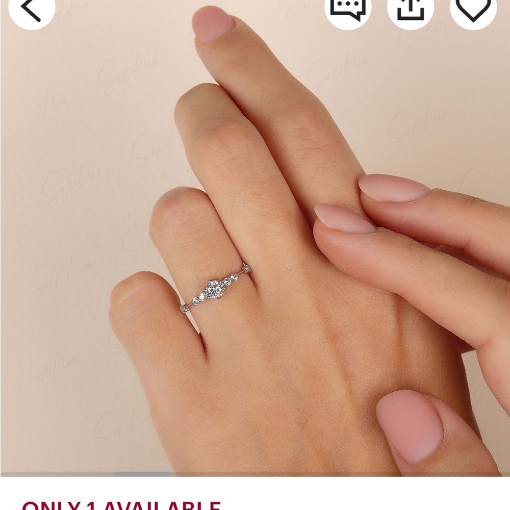 Sterling Silver Promise or Engagement Ring